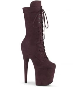 Pleaser Direct Flamingo 1050FS Brown Faux Suede Mid-Calf Boots