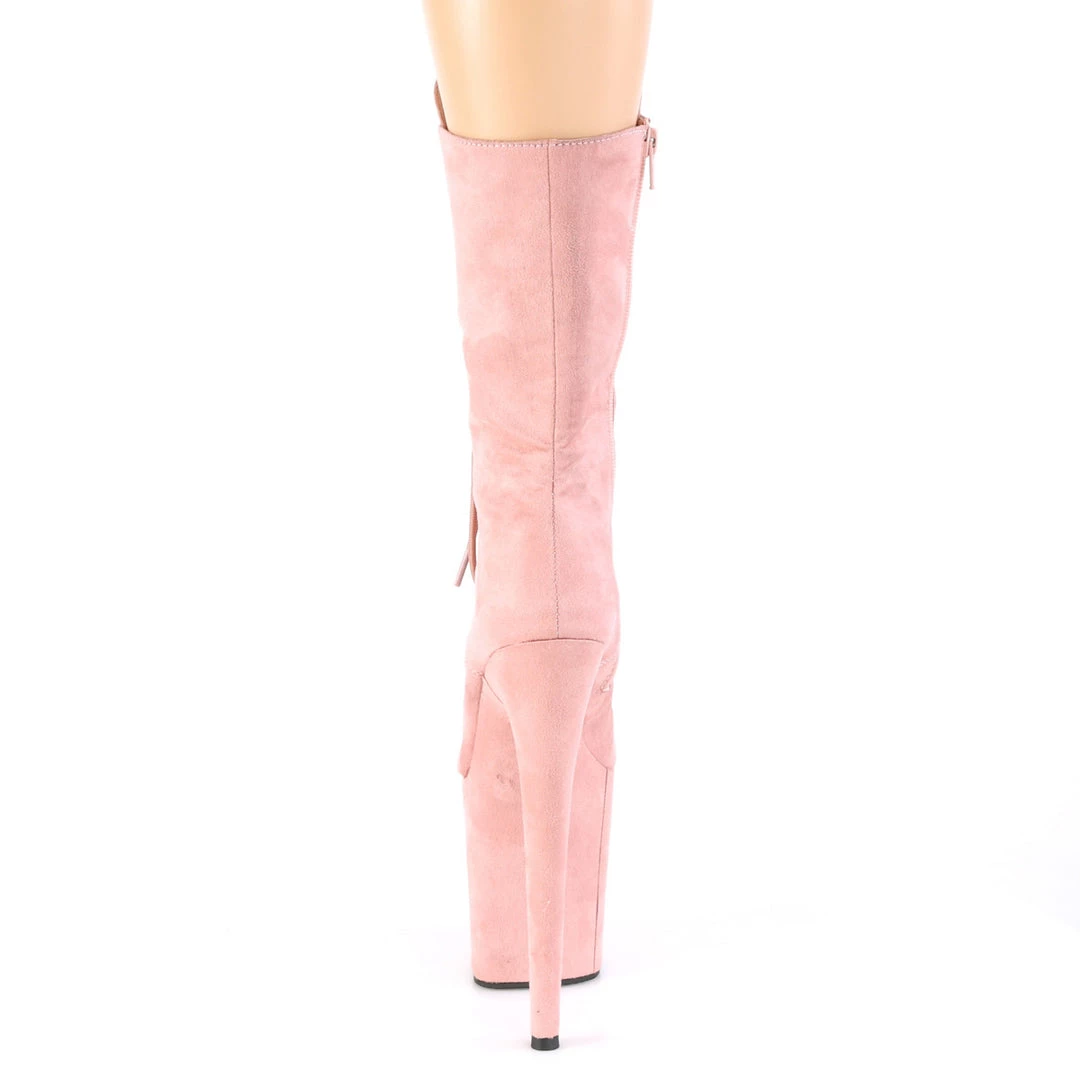 Pleaser Direct Flamingo 1050FS Baby Pink Faux Suede Mid-Calf Boots 4 Pleaser Direct Flamingo 1050FS Baby Pink Faux Suede Mid-Calf Boots