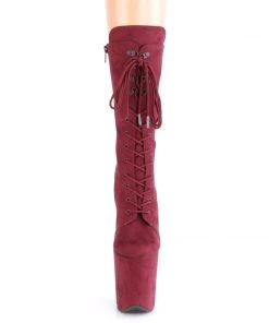 Pleaser Direct Flamingo 1050FS Burgundy Faux Suede Mid-Calf Boots Larger Size Shoes