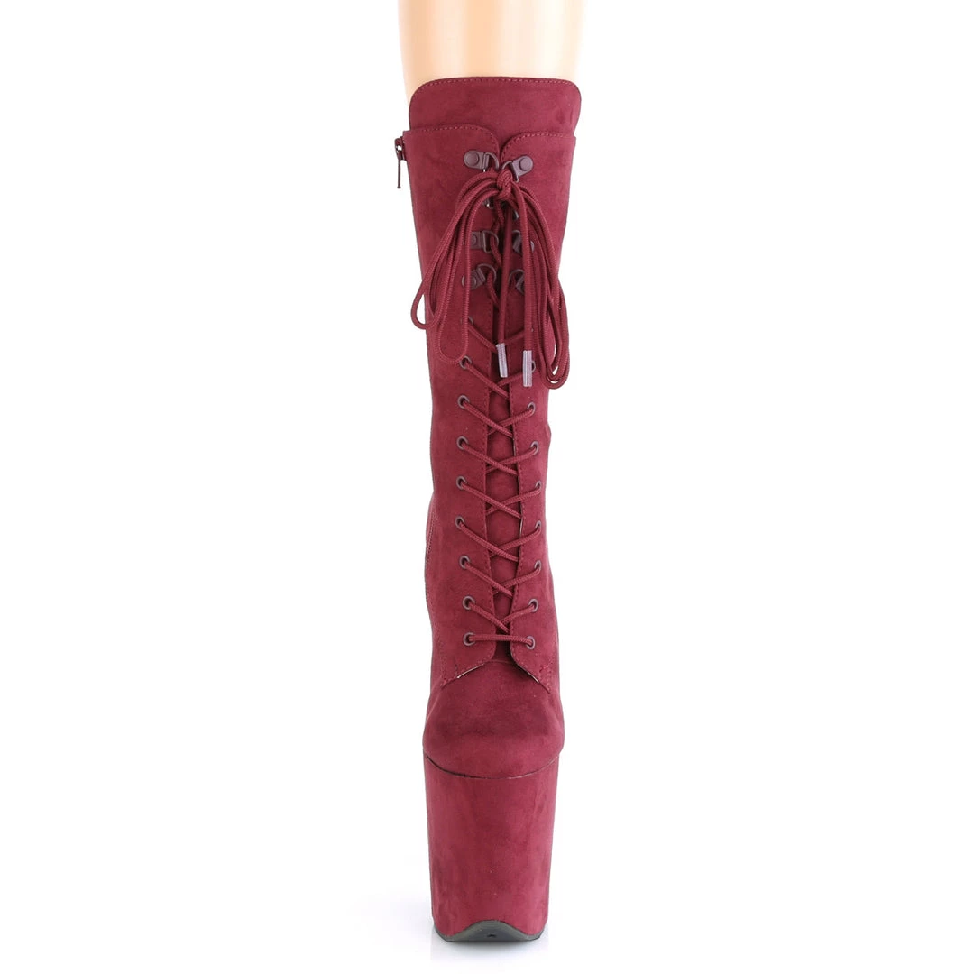 Pleaser Direct Flamingo 1050FS Burgundy Faux Suede Mid-Calf Boots Larger Size Shoes 2 Pleaser Direct Flamingo 1050FS Burgundy Faux Suede Mid-Calf Boots Larger Size Shoes