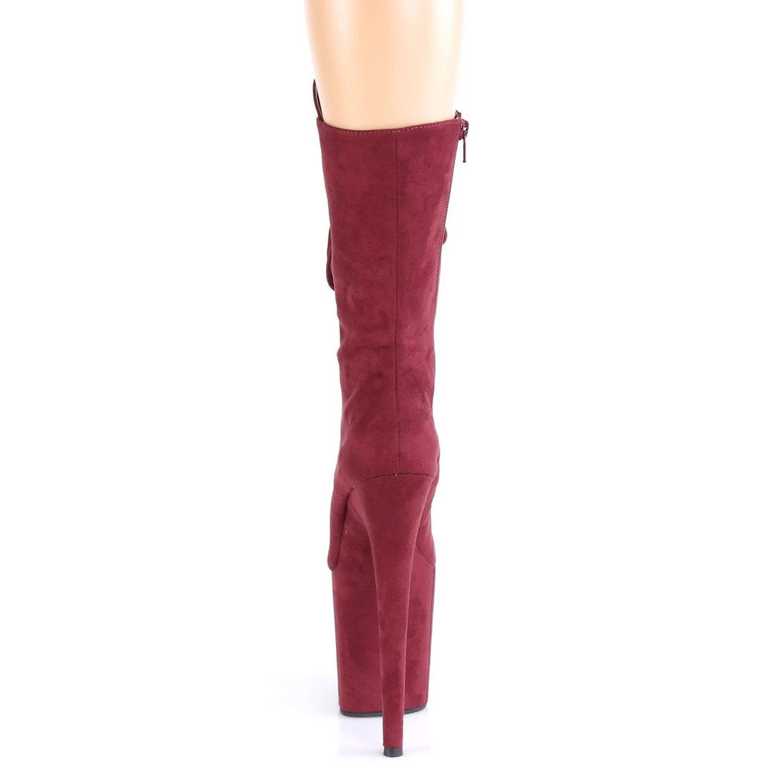 Pleaser Direct Flamingo 1050FS Burgundy Faux Suede Mid-Calf Boots Larger Size Shoes 4 Pleaser Direct Flamingo 1050FS Burgundy Faux Suede Mid-Calf Boots Larger Size Shoes
