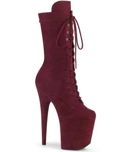 Pleaser Direct Flamingo 1050FS Burgundy Faux Suede Mid-Calf Boots Larger Size Shoes