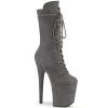 Pleaser Direct Flamingo 1050FS Grey Faux Suede Mid-Calf Boots