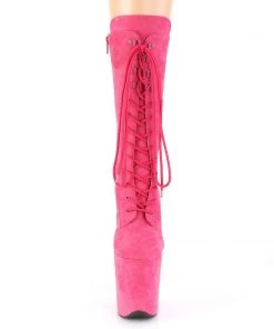 Pleaser Direct Larger Size Shoes Flamingo 1050FS Hot Pink Faux Suede Mid-Calf Boots