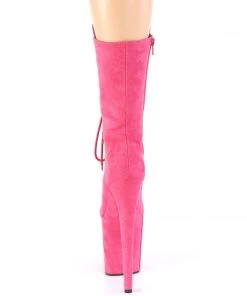 Pleaser Direct Larger Size Shoes Flamingo 1050FS Hot Pink Faux Suede Mid-Calf Boots