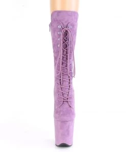Pleaser Direct Flamingo 1050FS Lilac Faux Suede Mid-Calf Boots Larger Size Shoes