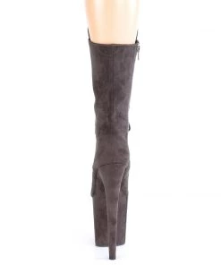 Pleaser Direct Flamingo 1050FS Midnight Grey Faux Suede Mid-Calf Boots Larger Size Shoes