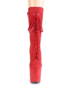 Pleaser Direct Flamingo 1050FS Red Faux Suede Mid-Calf Boots