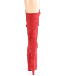 Pleaser Direct Flamingo 1050FS Red Faux Suede Mid-Calf Boots 8 Pleaser Direct Flamingo 1050FS Red Faux Suede Mid-Calf Boots