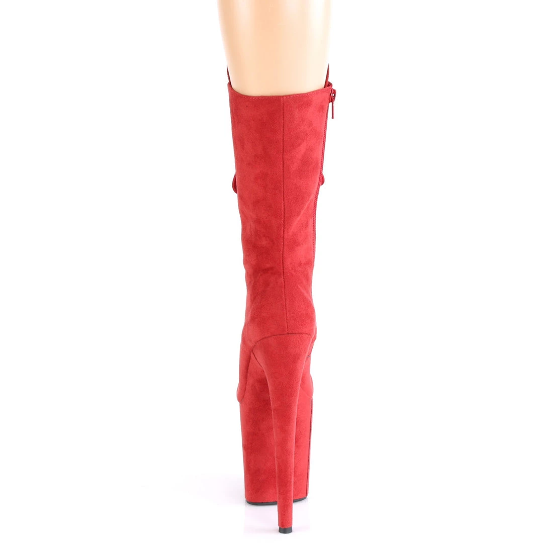 Pleaser Direct Flamingo 1050FS Red Faux Suede Mid-Calf Boots 4 Pleaser Direct Flamingo 1050FS Red Faux Suede Mid-Calf Boots