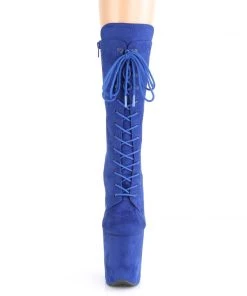 Pleaser Direct Flamingo 1050FS Royal Blue Faux Suede Mid-Calf Boots