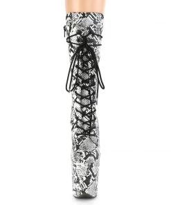 Pleaser Direct Flamingo 1050SP Snake Print Platform Boots Larger Size Shoes