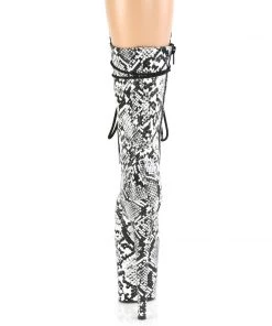 Pleaser Direct Flamingo 1050SP Snake Print Platform Boots Larger Size Shoes