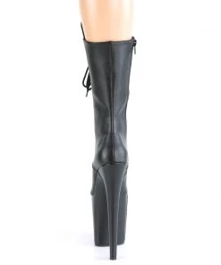 Pleaser Direct Flamingo 1050WR Black Faux Leather Mid-Calf Boots Larger Size Shoes