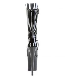 Pleaser Direct Flamingo 1051 Black Peep Toe Mid Calf Boots Larger Size Shoes