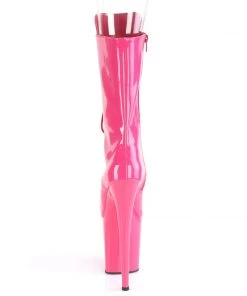 Pleaser Direct Larger Size Shoes Flamingo 1051 Pink Peep Toe Mid Calf Boots