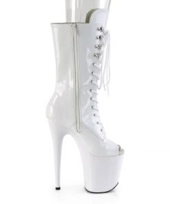 Pleaser Direct Flamingo 1051 White Peep Toe Mid Calf Boots Larger Size Shoes 9 Pleaser Direct Flamingo 1051 White Peep Toe Mid Calf Boots Larger Size Shoes