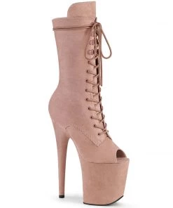 Pleaser Direct Flamingo 1051FS Blush Faux Suede Mid-Calf Boots