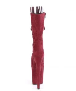 Pleaser Direct Larger Size Shoes Flamingo 1051FS Burgundy Faux Suede Mid-Calf Boots
