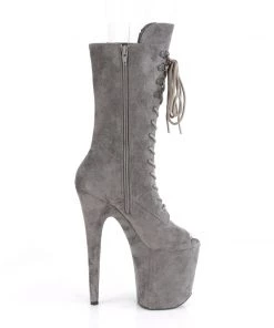 Pleaser Direct Flamingo 1051FS Grey Faux Suede Mid-Calf Boots Larger Size Shoes