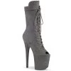 Pleaser Direct Flamingo 1051FS Grey Faux Suede Mid-Calf Boots Larger Size Shoes