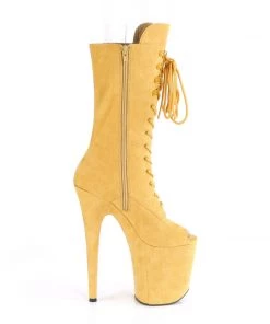 Pleaser Direct Larger Size Shoes Flamingo 1051FS Yellow Faux Suede Mid-Calf Boots 9 Pleaser Direct Larger Size Shoes Flamingo 1051FS Yellow Faux Suede Mid-Calf Boots