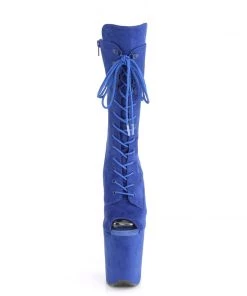 Pleaser Direct Flamingo 1051FS Blue Faux Suede Mid-Calf Boots