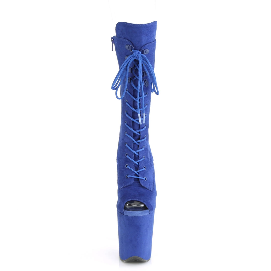 Pleaser Direct Flamingo 1051FS Blue Faux Suede Mid-Calf Boots 2 Pleaser Direct Flamingo 1051FS Blue Faux Suede Mid-Calf Boots