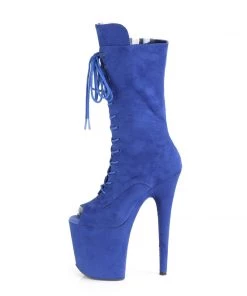 Pleaser Direct Flamingo 1051FS Blue Faux Suede Mid-Calf Boots 7 Pleaser Direct Flamingo 1051FS Blue Faux Suede Mid-Calf Boots