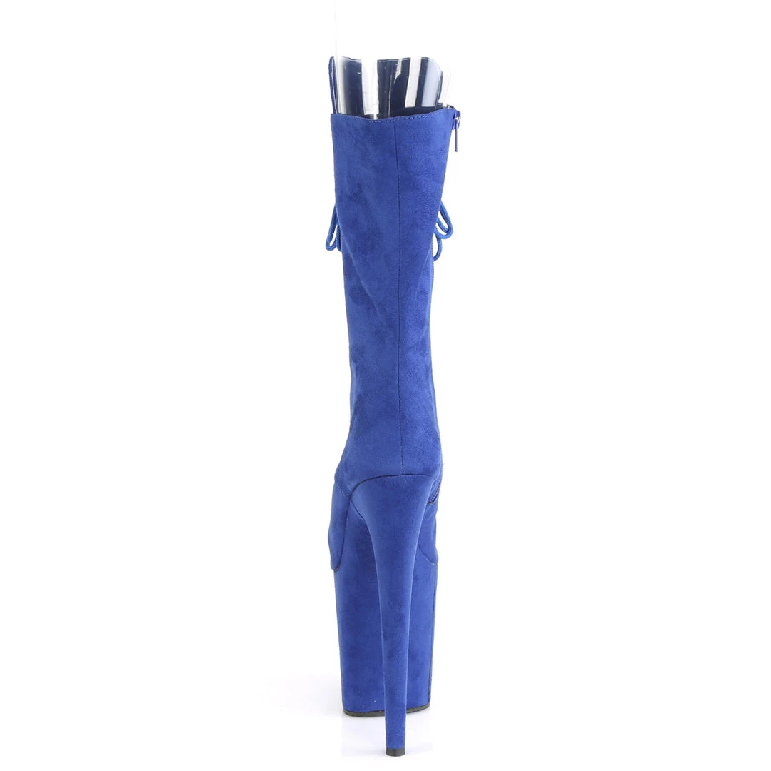 Pleaser Direct Flamingo 1051FS Blue Faux Suede Mid-Calf Boots 4 Pleaser Direct Flamingo 1051FS Blue Faux Suede Mid-Calf Boots