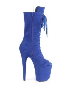 Pleaser Direct Flamingo 1051FS Blue Faux Suede Mid-Calf Boots 9 Pleaser Direct Flamingo 1051FS Blue Faux Suede Mid-Calf Boots