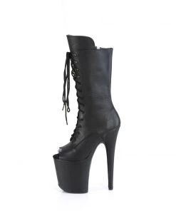 Pleaser Direct Flamingo 1051LWR Black Leather Mid-Calf Boots 7 Pleaser Direct Flamingo 1051LWR Black Leather Mid-Calf Boots