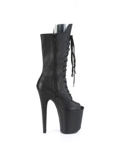 Pleaser Direct Flamingo 1051LWR Black Leather Mid-Calf Boots 9 Pleaser Direct Flamingo 1051LWR Black Leather Mid-Calf Boots