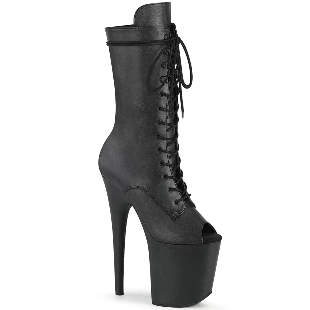 Pleaser Direct Flamingo 1051LWR Black Leather Mid-Calf Boots 1 Pleaser Direct Flamingo 1051LWR Black Leather Mid-Calf Boots