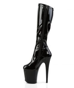 Pleaser Direct Flamingo 2000 Black Patent Knee High Boots