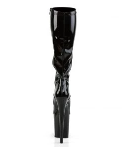 Pleaser Direct Flamingo 2000 Black Patent Knee High Boots
