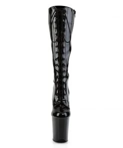 Pleaser Direct Flamingo 2023 Black Patent Boots