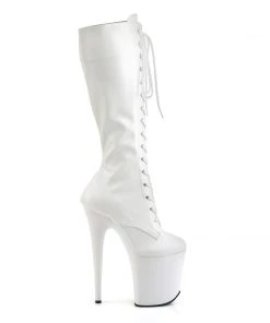 Pleaser Direct Flamingo 2023 White Matte Boots Platform Shoes 9 Pleaser Direct Flamingo 2023 White Matte Boots Platform Shoes