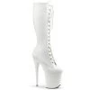 Pleaser Direct Flamingo 2023 White Matte Boots Platform Shoes