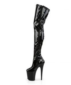 Pleaser Direct Flamingo 3000 Black Patent Thigh High Platform Boots 7 Pleaser Direct Flamingo 3000 Black Patent Thigh High Platform Boots