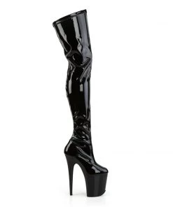 Pleaser Direct Flamingo 3000 Black Patent Thigh High Platform Boots 9 Pleaser Direct Flamingo 3000 Black Patent Thigh High Platform Boots