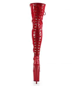 Pleaser Direct Flamingo 3063 Red Patent Thigh High Boots Platform Shoes