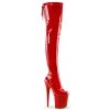 Pleaser Direct Flamingo 3063 Red Patent Thigh High Boots Platform Shoes