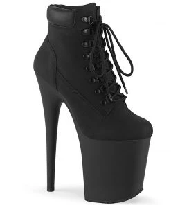 Pleaser Direct Platform Shoes Flamingo 800TL-02 Black Ankle Boots