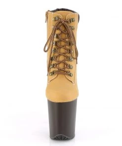 Pleaser Direct Flamingo 800TL-02 Tan Ankle Boots Platform Shoes
