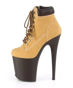 Pleaser Direct Flamingo 800TL-02 Tan Ankle Boots Platform Shoes
