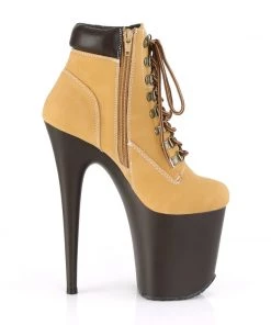 Pleaser Direct Flamingo 800TL-02 Tan Ankle Boots Platform Shoes