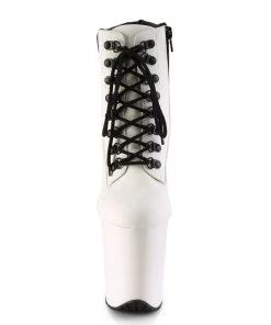 Pleaser Direct Platform Shoes Flamingo 800TL-02 White Ankle Boots
