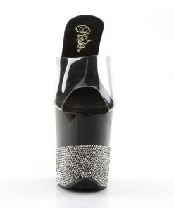 Pleaser Direct Larger Size Shoes Flamingo 801-3 Black With Rhinestone Platforms