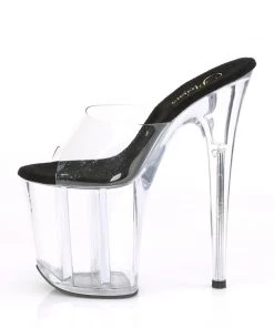 Pleaser Direct Flamingo 801 Black And Clear Platforms